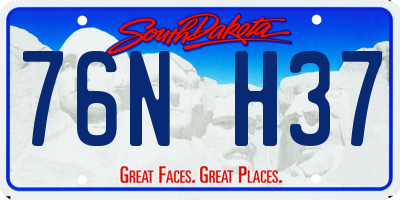 SD license plate 76NH37