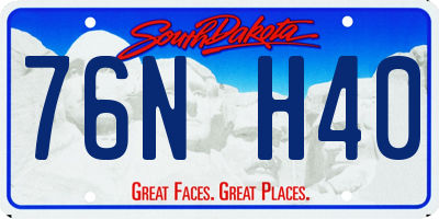 SD license plate 76NH40