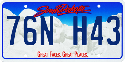 SD license plate 76NH43
