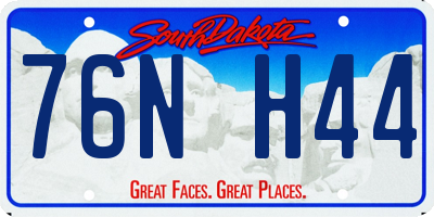 SD license plate 76NH44
