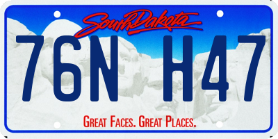 SD license plate 76NH47