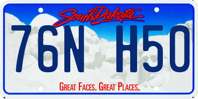 SD license plate 76NH50