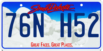 SD license plate 76NH52