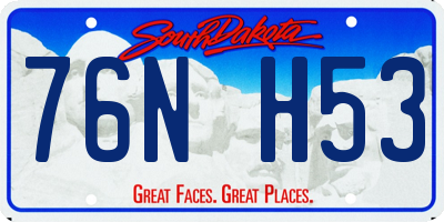 SD license plate 76NH53