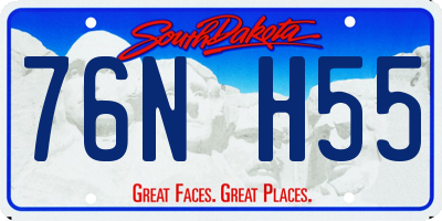 SD license plate 76NH55