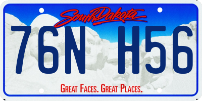 SD license plate 76NH56