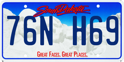 SD license plate 76NH69