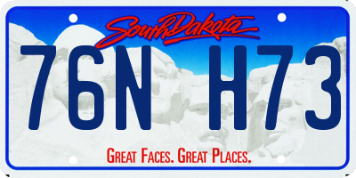 SD license plate 76NH73