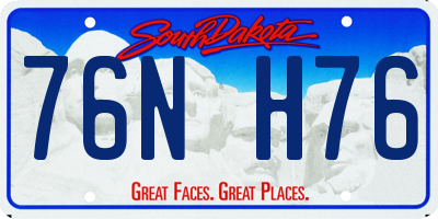 SD license plate 76NH76