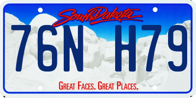 SD license plate 76NH79