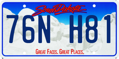 SD license plate 76NH81