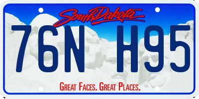 SD license plate 76NH95