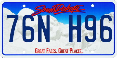 SD license plate 76NH96