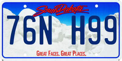 SD license plate 76NH99