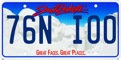 SD license plate 76NI00