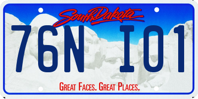 SD license plate 76NI01