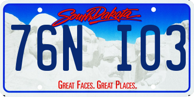SD license plate 76NI03