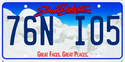 SD license plate 76NI05
