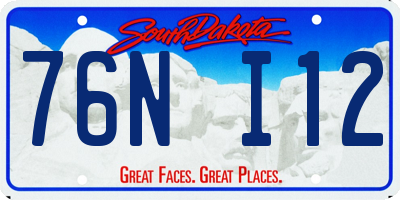 SD license plate 76NI12