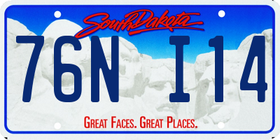 SD license plate 76NI14