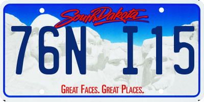 SD license plate 76NI15