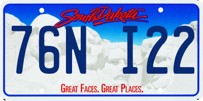 SD license plate 76NI22