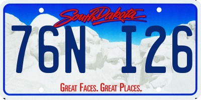 SD license plate 76NI26