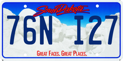 SD license plate 76NI27