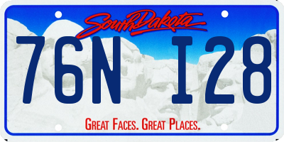 SD license plate 76NI28