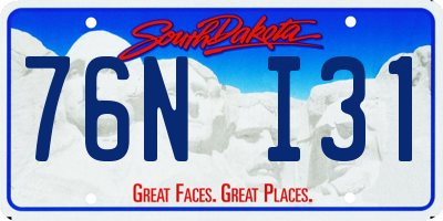 SD license plate 76NI31