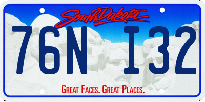 SD license plate 76NI32