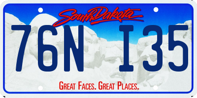 SD license plate 76NI35
