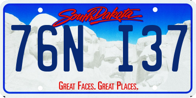 SD license plate 76NI37