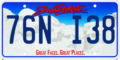 SD license plate 76NI38
