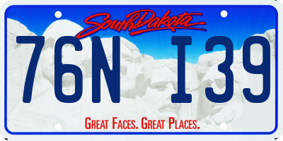 SD license plate 76NI39