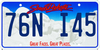 SD license plate 76NI45