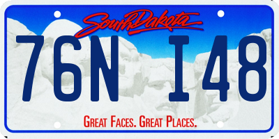 SD license plate 76NI48