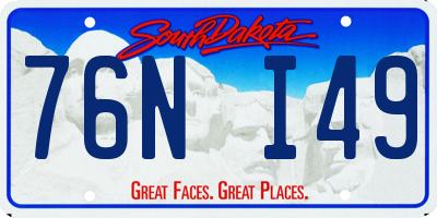 SD license plate 76NI49
