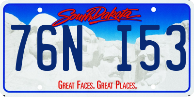 SD license plate 76NI53