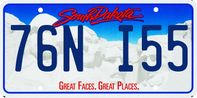 SD license plate 76NI55