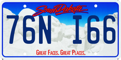 SD license plate 76NI66