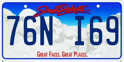 SD license plate 76NI69