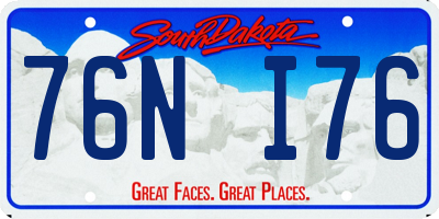 SD license plate 76NI76