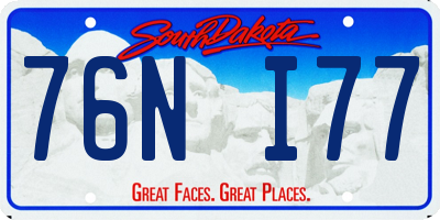 SD license plate 76NI77