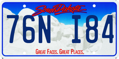 SD license plate 76NI84