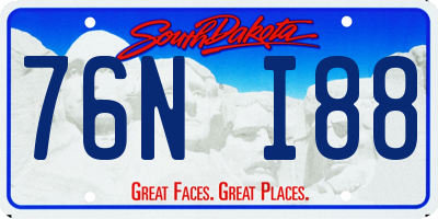 SD license plate 76NI88