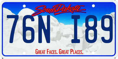SD license plate 76NI89
