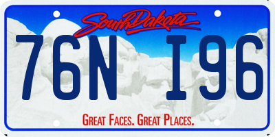 SD license plate 76NI96