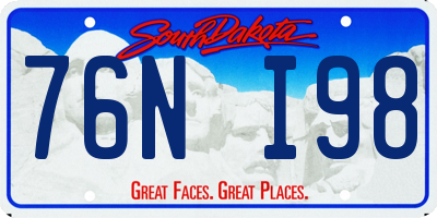 SD license plate 76NI98