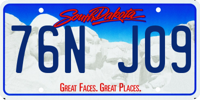 SD license plate 76NJ09